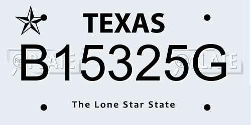 B15325G Texas License Plate