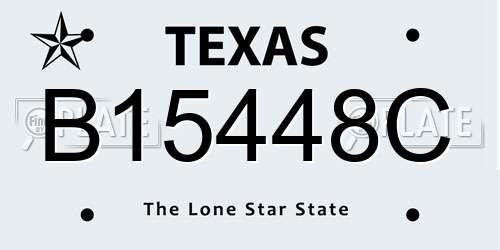 B15448C Texas License Plate