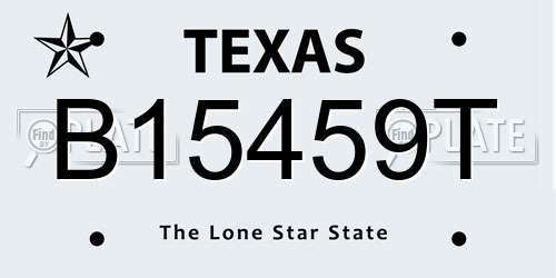 B15459T Texas License Plate