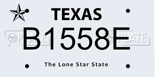 B1558E Texas License Plate