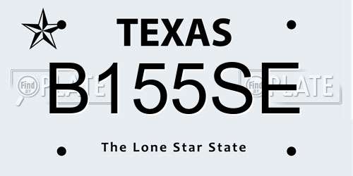 B155SE Texas License Plate