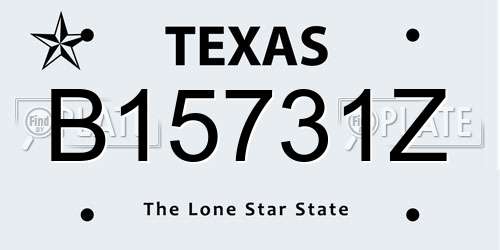 B15731Z Texas License Plate