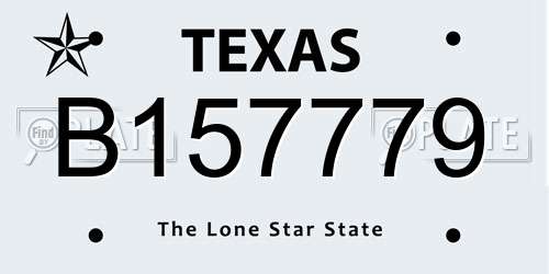B157779 Texas License Plate