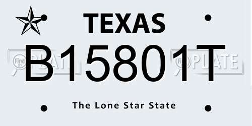 B15801T Texas License Plate