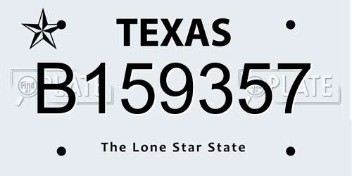 B159357 Texas License Plate