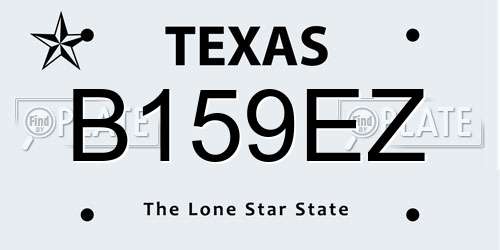 B159EZ Texas License Plate