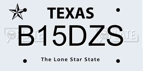 B15DZS Texas License Plate