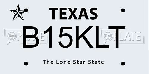 B15KLT Texas License Plate