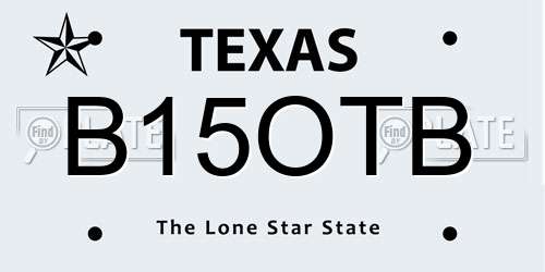 B15OTB Texas License Plate