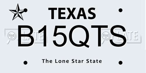 B15QTS Texas License Plate
