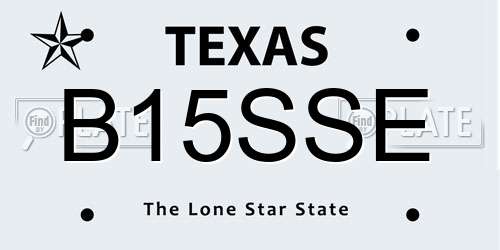 B15SSE Texas License Plate