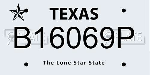 B16069P Texas License Plate