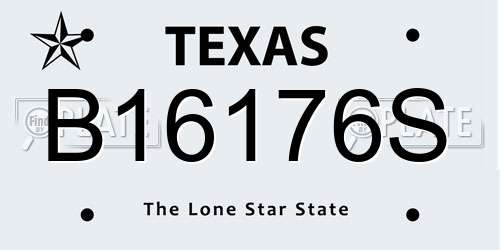 B16176S Texas License Plate