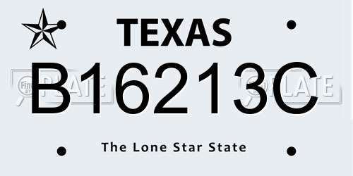 B16213C Texas License Plate