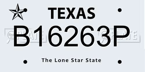 B16263P Texas License Plate