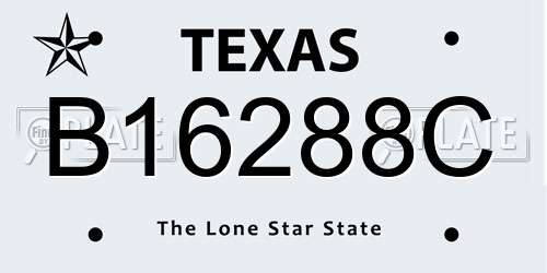 B16288C Texas License Plate
