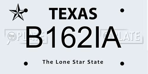 B162IA Texas License Plate