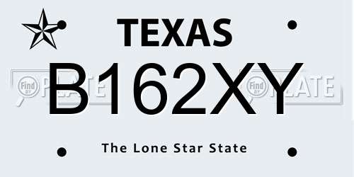 B162XY Texas License Plate