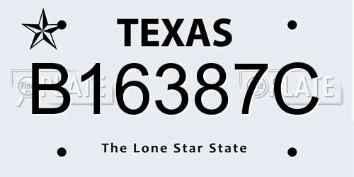 B16387C Texas License Plate