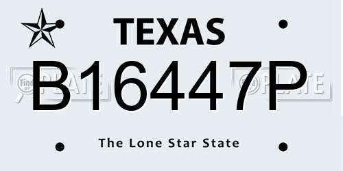 B16447P Texas License Plate