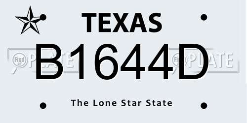 B1644D Texas License Plate