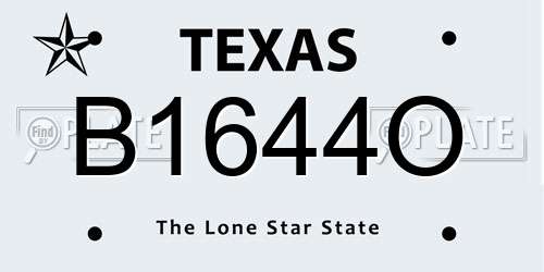 B1644O Texas License Plate