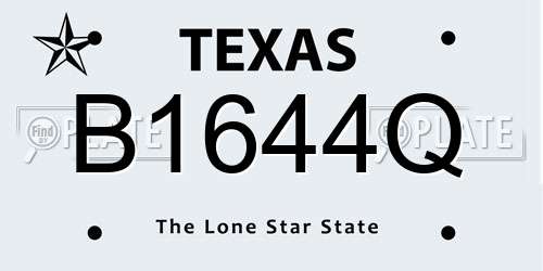B1644Q Texas License Plate