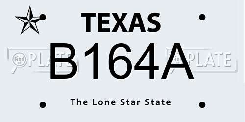 B164A Texas License Plate