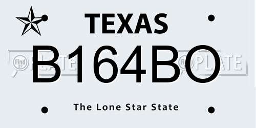 B164BO Texas License Plate