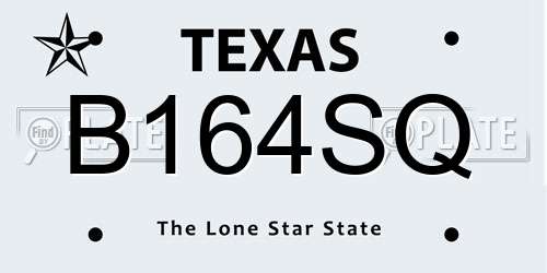 B164SQ Texas License Plate