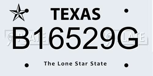 B16529G Texas License Plate