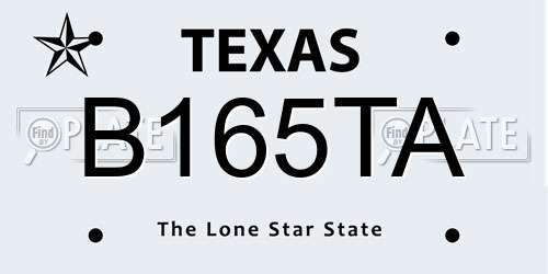 B165TA Texas License Plate