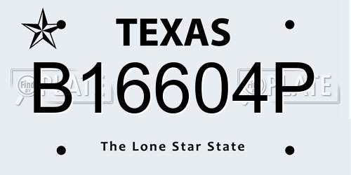 B16604P Texas License Plate