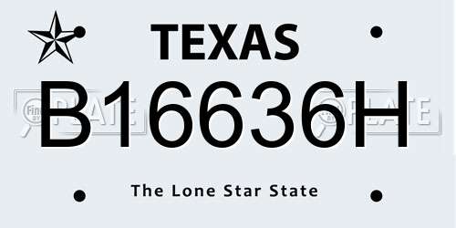 B16636H Texas License Plate