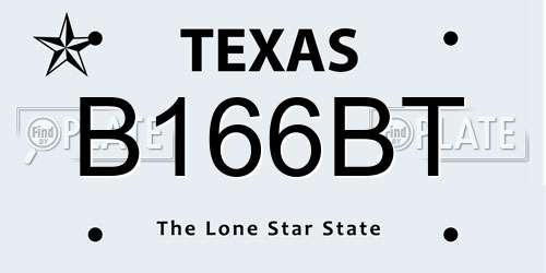 B166BT Texas License Plate