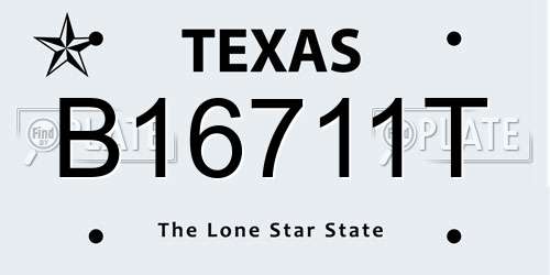 B16711T Texas License Plate