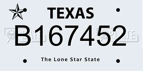 B167452 Texas License Plate