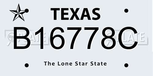 B16778C Texas License Plate