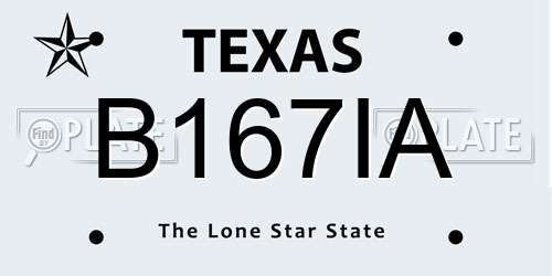 B167IA Texas License Plate