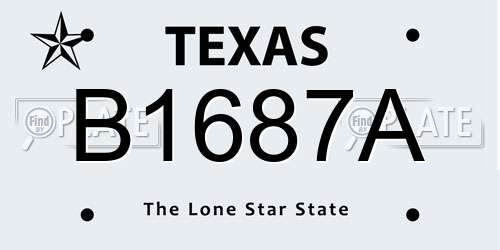 B1687A Texas License Plate