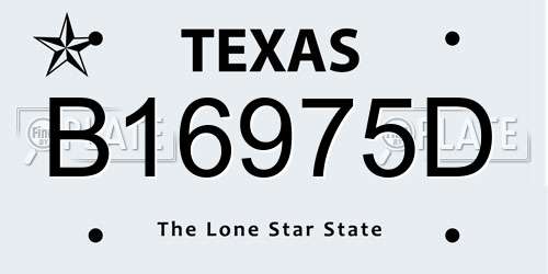 B16975D Texas License Plate
