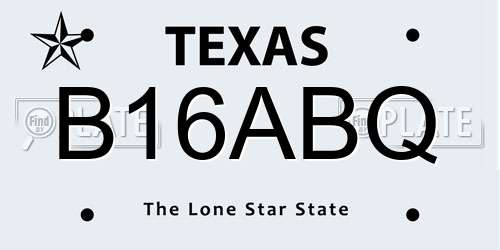 B16ABQ Texas License Plate
