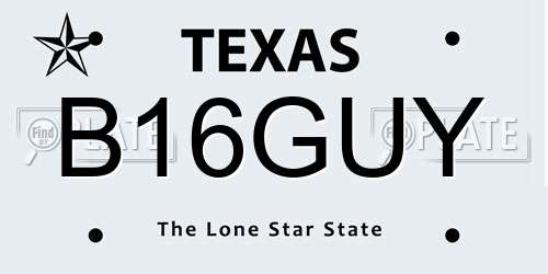 B16GUY Texas License Plate