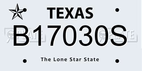 B17030S Texas License Plate