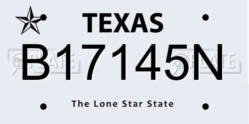 B17145N Texas License Plate