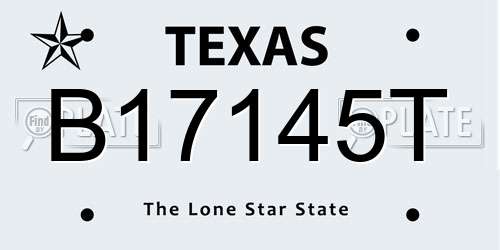 B17145T Texas License Plate