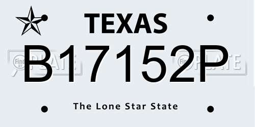 B17152P Texas License Plate