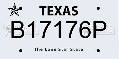 B17176P Texas License Plate