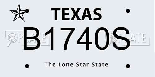 B1740S Texas License Plate