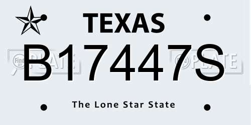 B17447S Texas License Plate